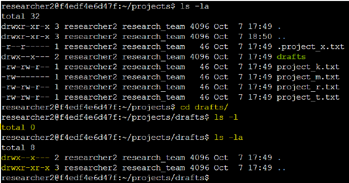 Listing directories with pwd command